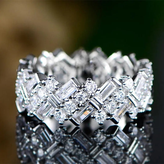 Sparkling Diamond Baguette Eternity Ring-Mialla Jewelry