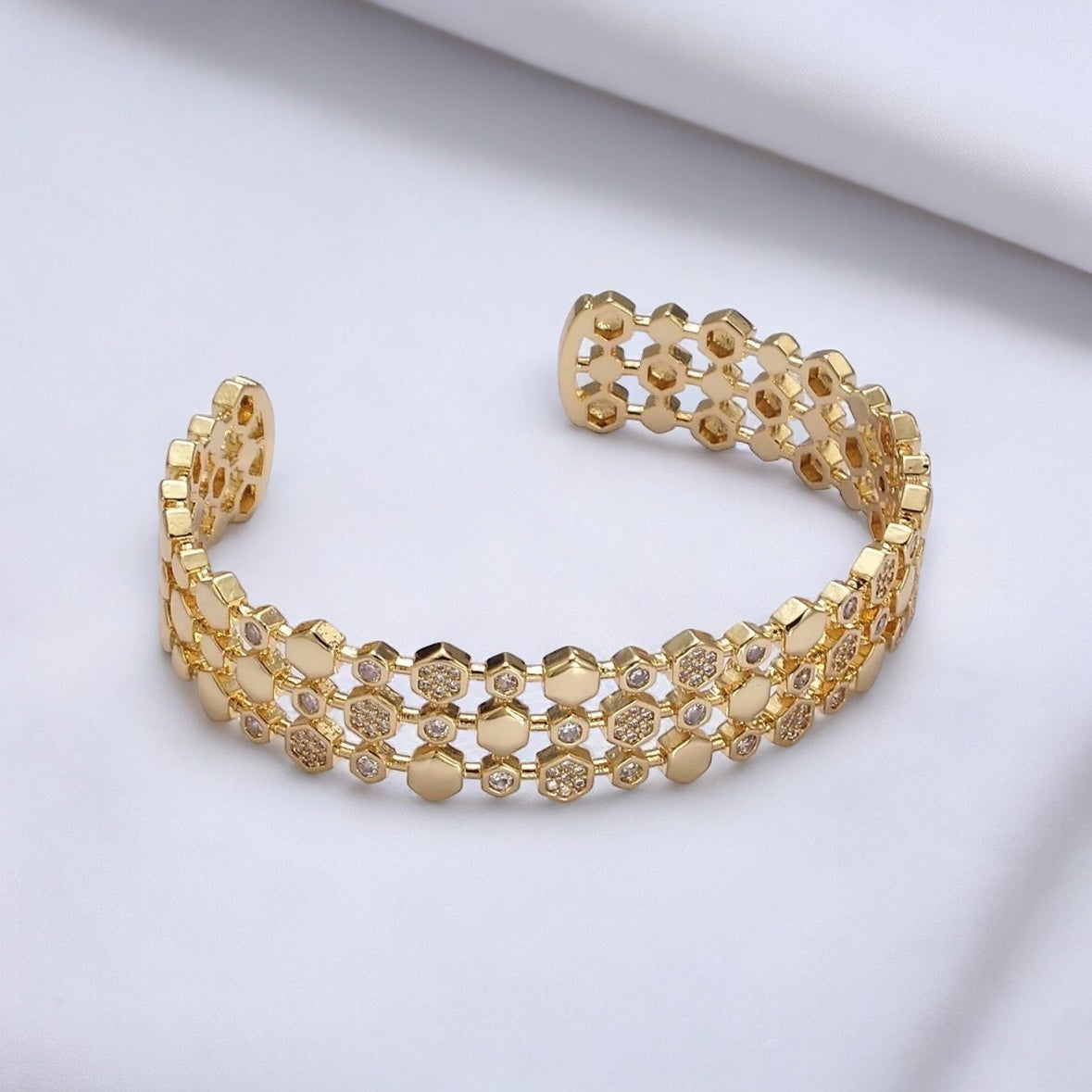 Gavriella Hexogonal Cuff Bracelet-Mialla Jewelry
