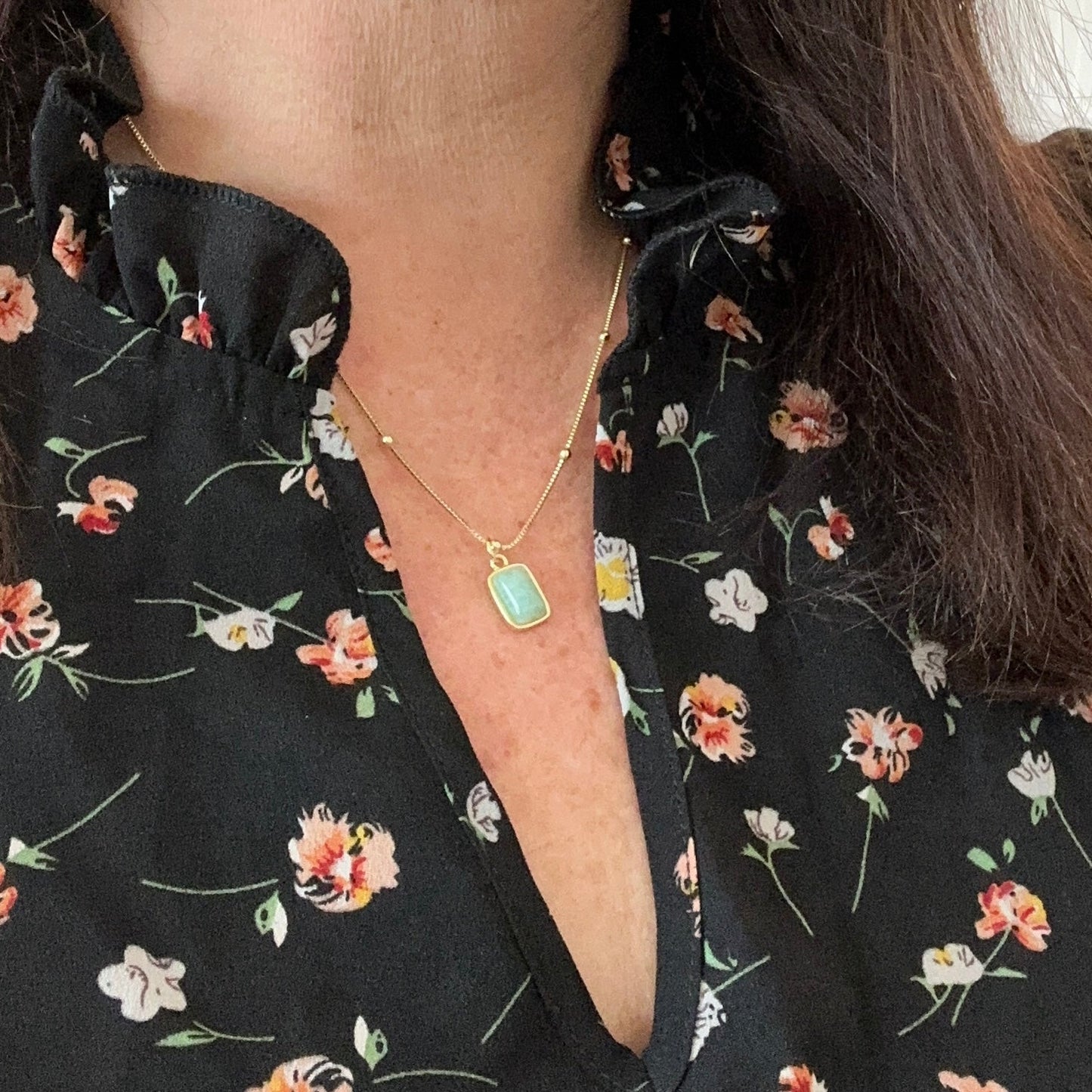 Briella Amazonite Gemstone Necklace-Mialla Jewelry
