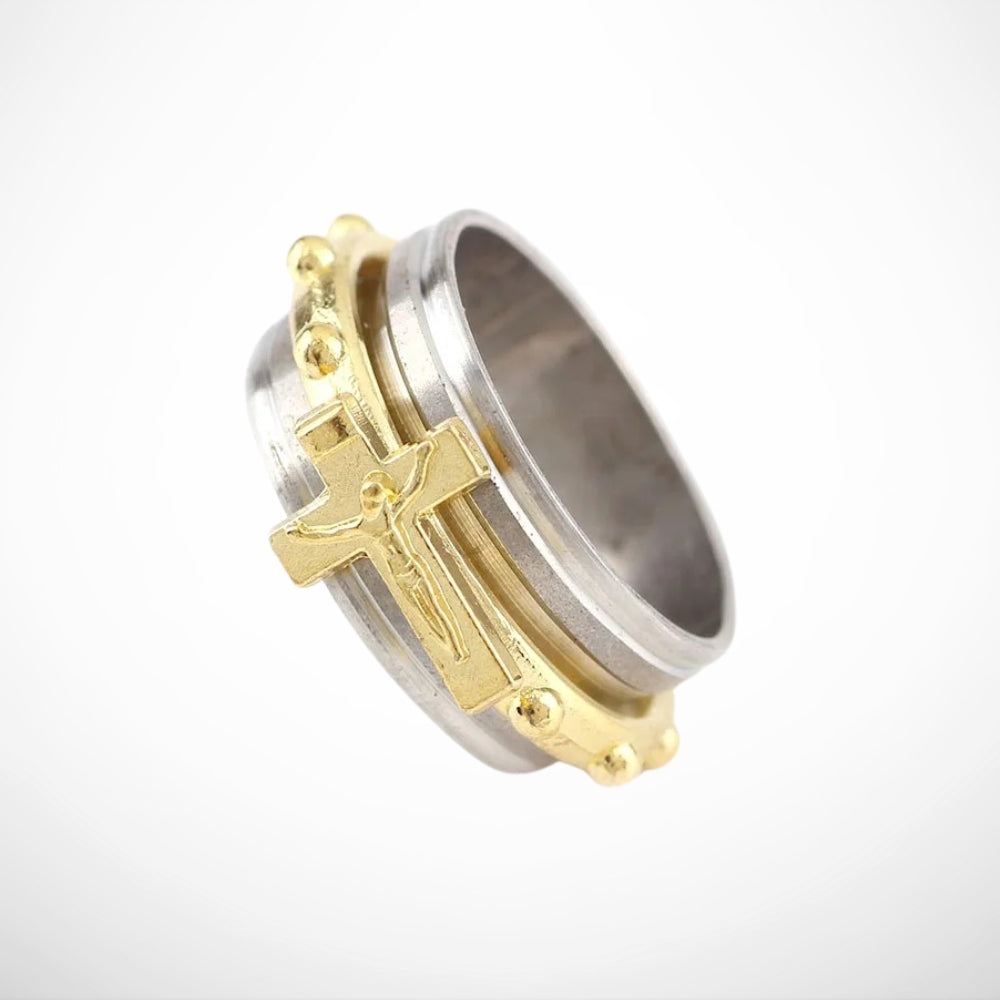 Gold Layered Religious Cross Ring-Mialla Jewelry