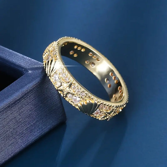 Vintage Golden Ocean Bright Ring-Mialla Jewelry