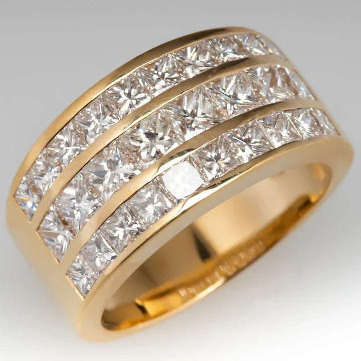 Vintage Bright Thick Gold Ring-Mialla Jewelry