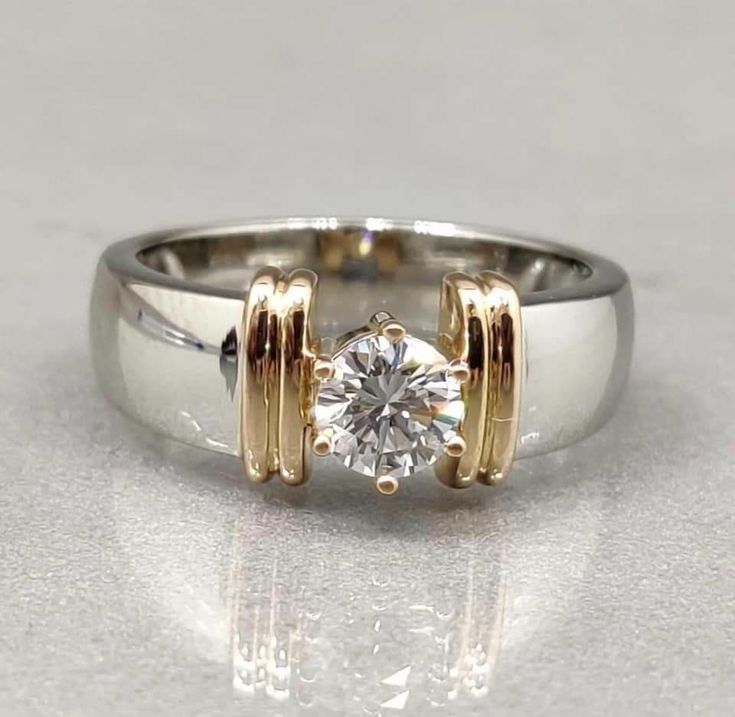 Vintage Open Gold Thread Silver Ring-Mialla Jewelry