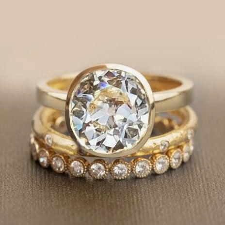 Vintage Unique Golden Ring Set-Mialla Jewelry