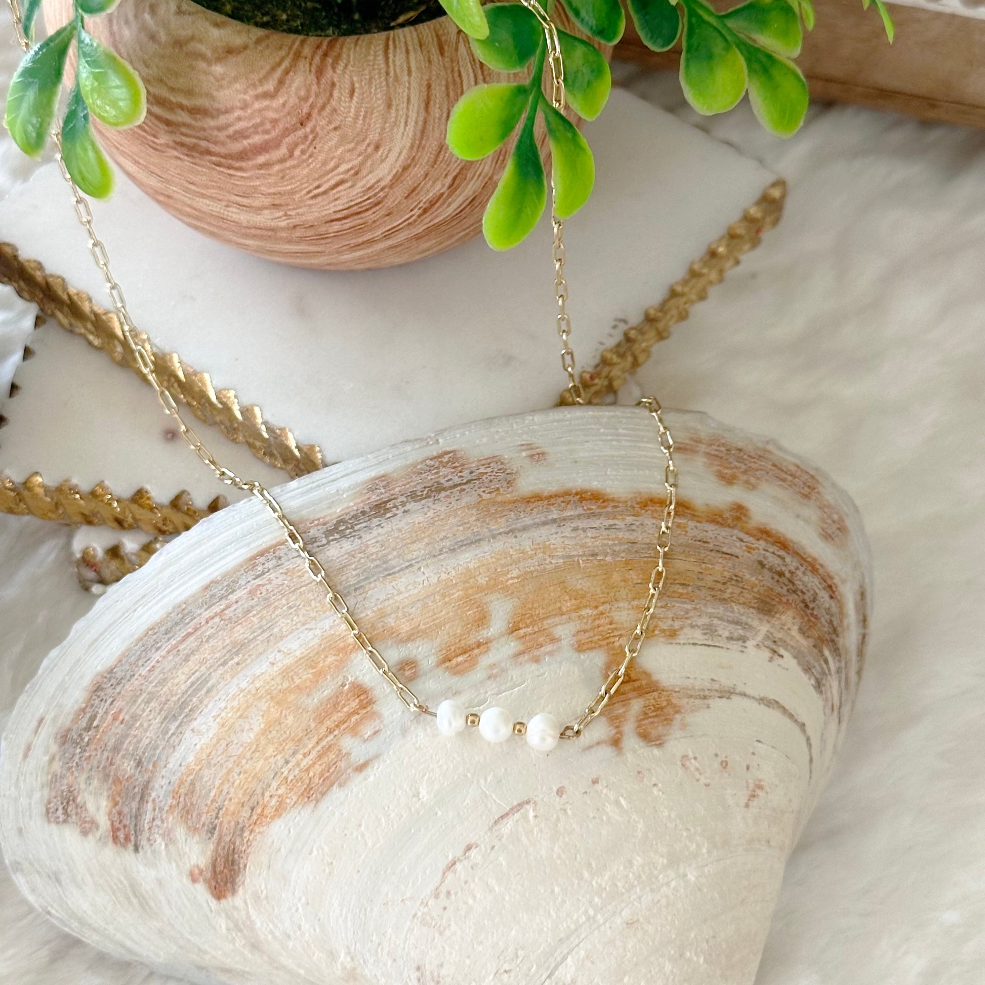 Three Wishes Pearl Necklace-Mialla Jewelry
