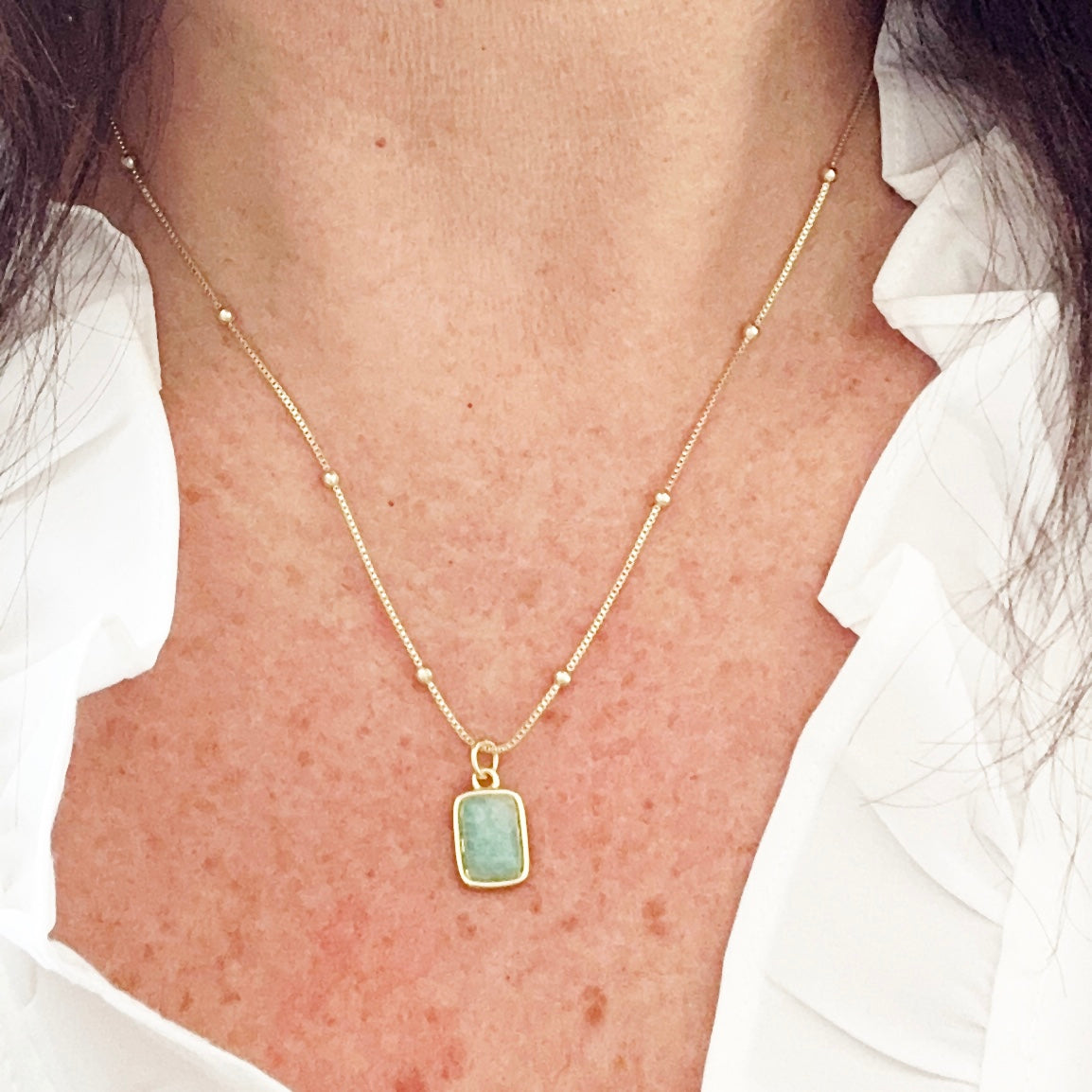 Briella Amazonite Gemstone Necklace-Mialla Jewelry
