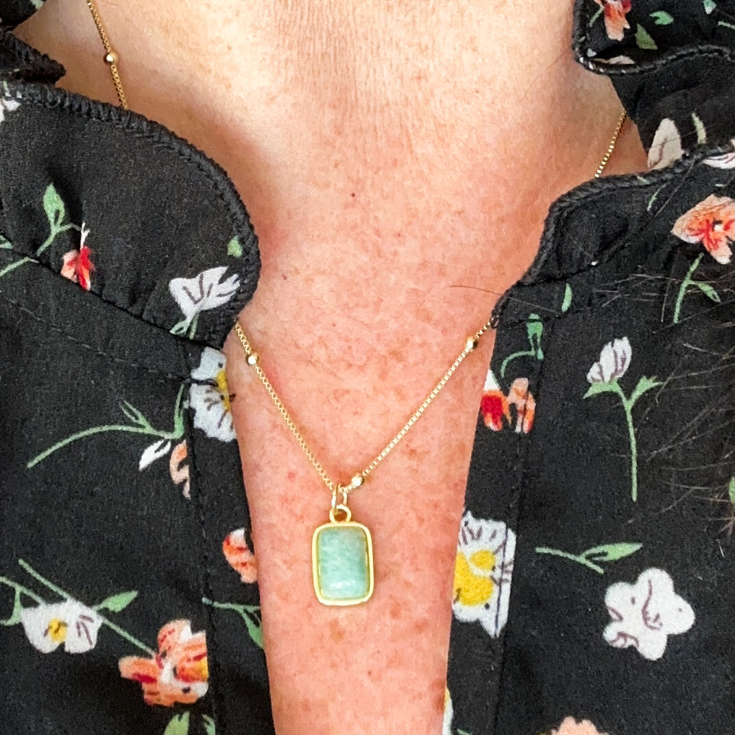Briella Amazonite Gemstone Necklace-Mialla Jewelry