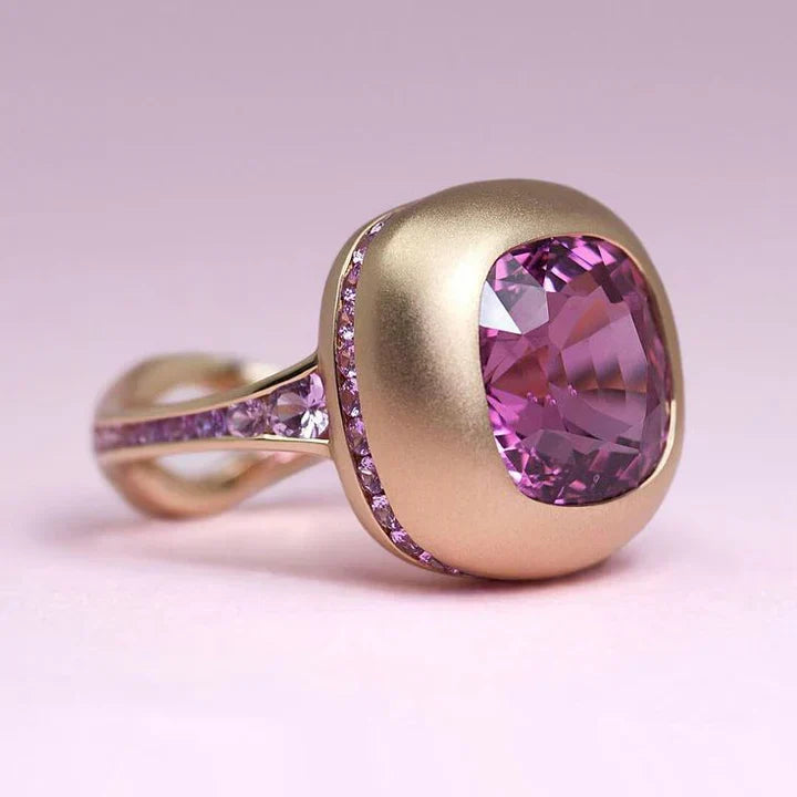 Vintage Rose Pink Gold Ring-Mialla Jewelry