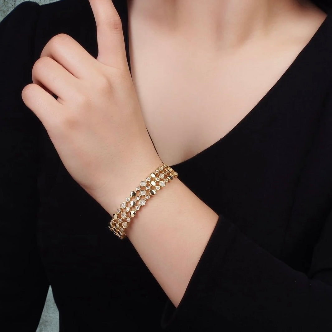 Gavriella Hexogonal Cuff Bracelet-Mialla Jewelry