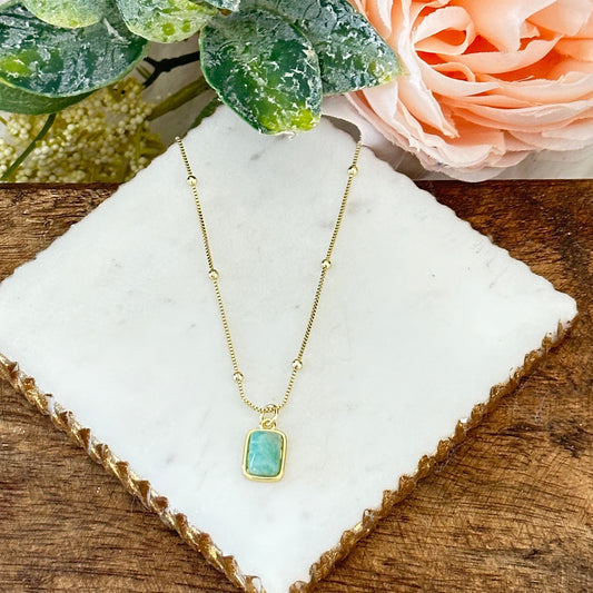Briella Amazonite Gemstone Necklace-Mialla Jewelry