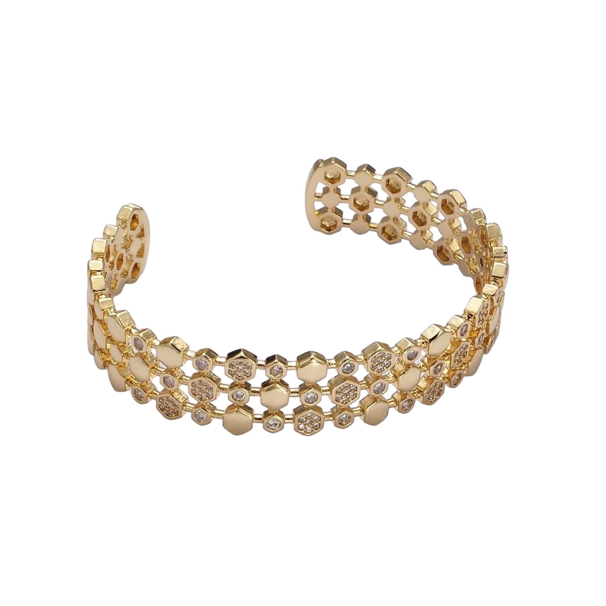 Gavriella Hexogonal Cuff Bracelet-Mialla Jewelry