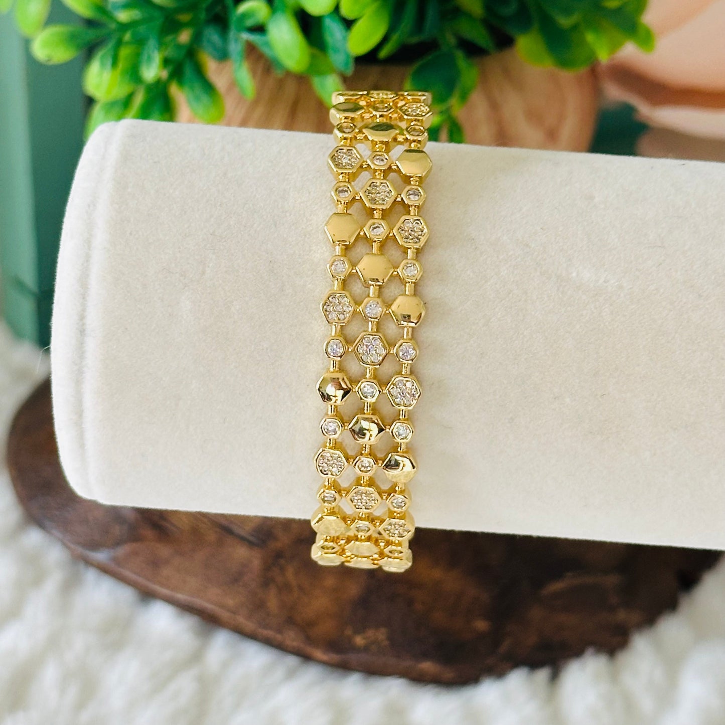 Gavriella Hexogonal Cuff Bracelet-Mialla Jewelry