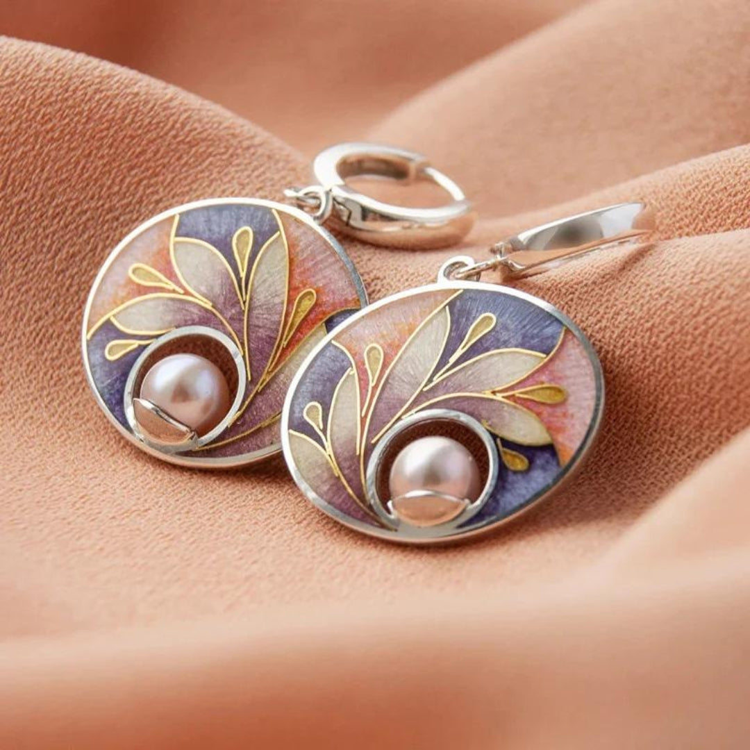 Acrylic Earrings with Pearls-Mialla Jewelry