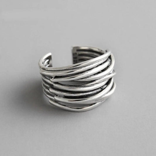 Adjustable silver layer ring-Mialla Jewelry