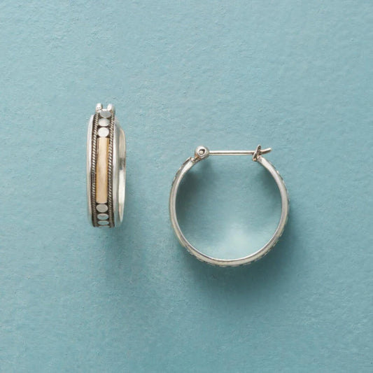 Vintage Silver Small Hoop Earrings-Mialla Jewelry