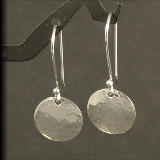 Vintage Silver Plated Rounded Earrings-Mialla Jewelry