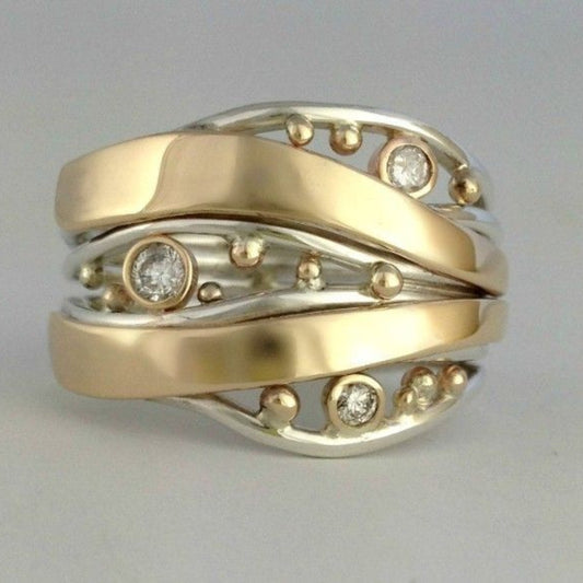 Vintage Thick Golden Ring-Mialla Jewelry