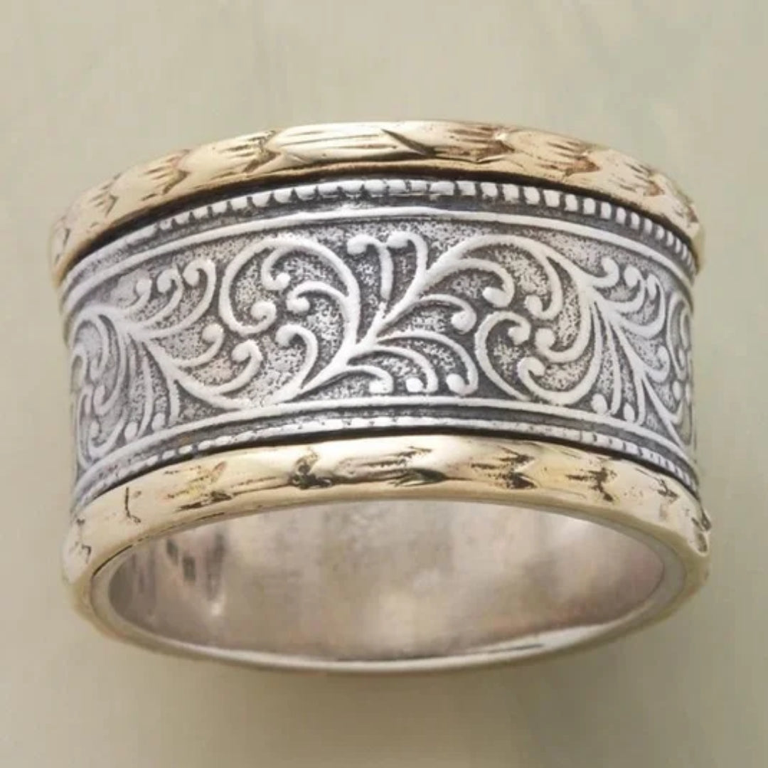 Vintage Golden & Silver Ring-Mialla Jewelry