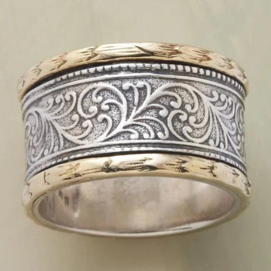 Vintage Golden & Silver Ring-Mialla Jewelry