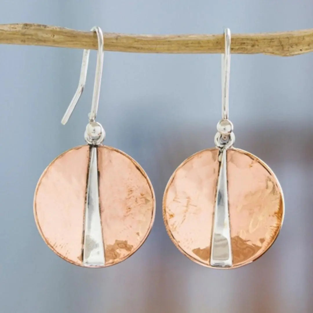 Vintage rose sterling silver round brilliant earrings-Mialla Jewelry