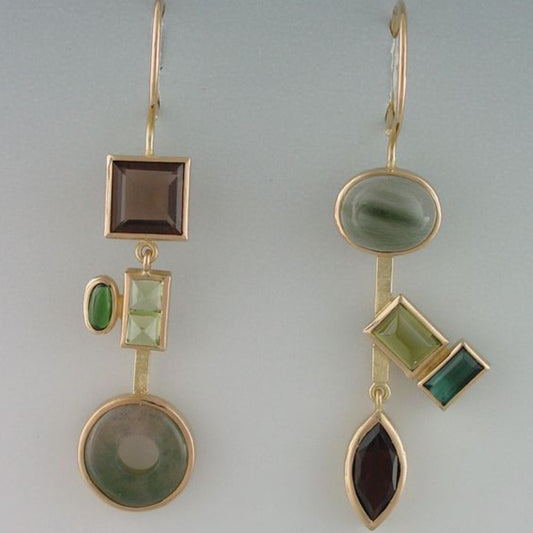 Vintage Dangling Crystal Forest Earrings-Mialla Jewelry