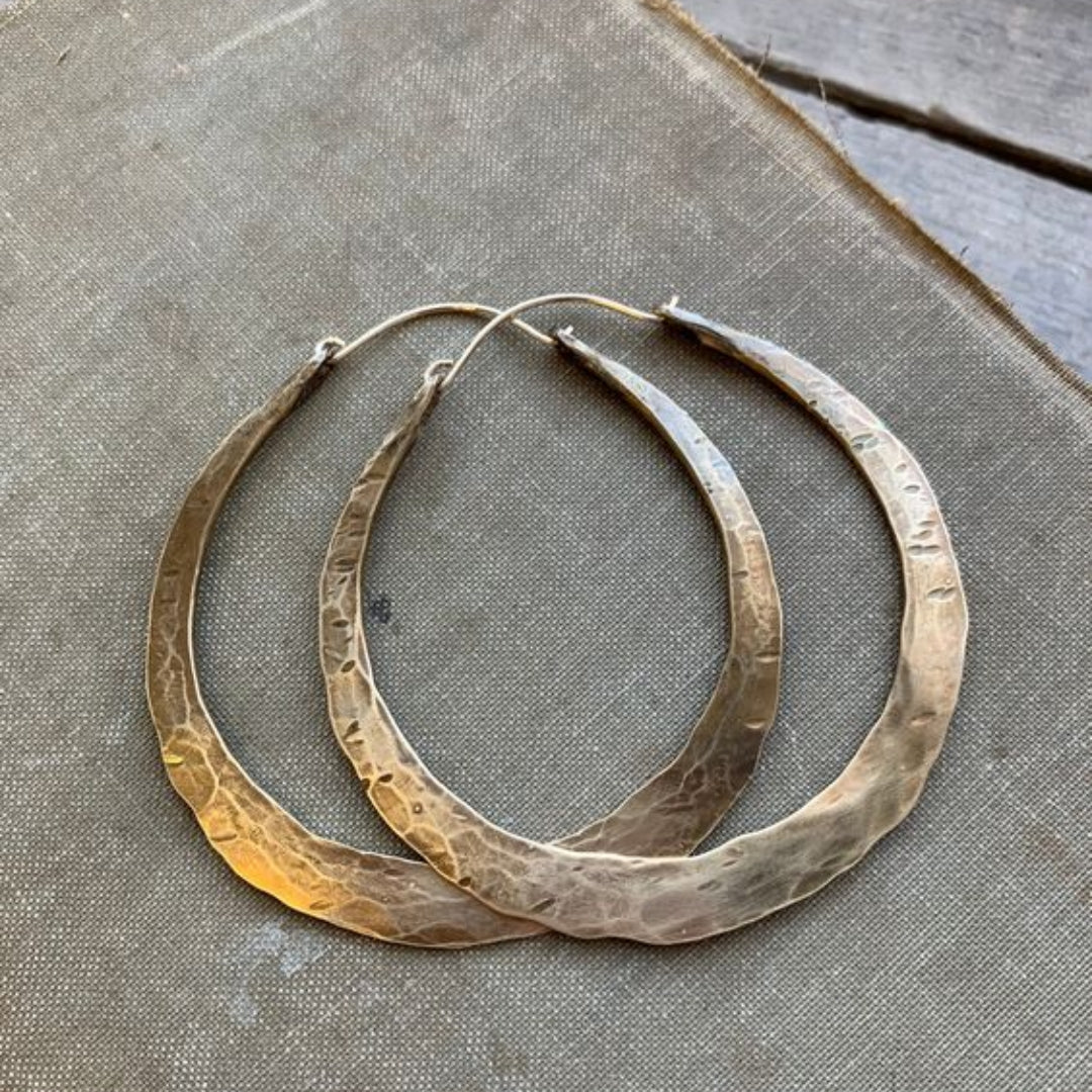 Vintage Old Hoop Earrings-Mialla Jewelry