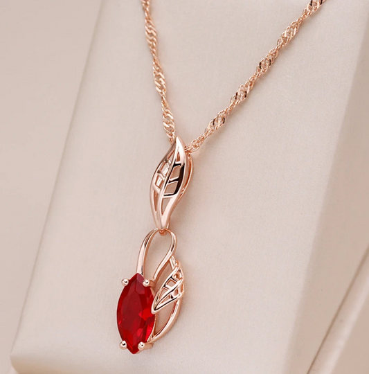 Elegant Red Crystal Necklace-Mialla Jewelry