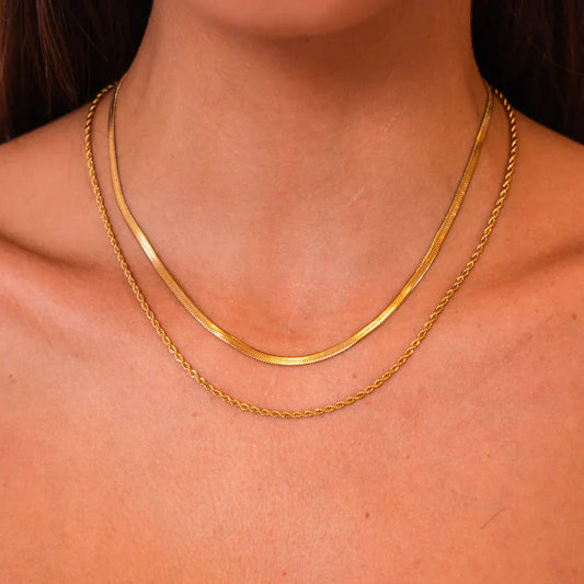 Golden Lily Layers Necklace-Mialla Jewelry