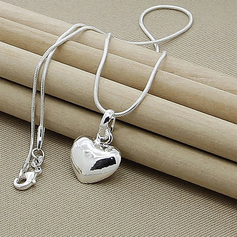 Silver Heart Necklace-Mialla Jewelry
