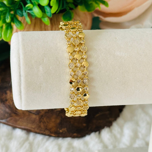 Gavriella Hexogonal Cuff Bracelet-Mialla Jewelry