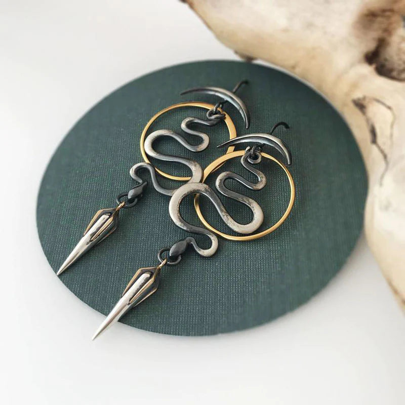 Irregular Geometric Spiral Earrings Serpentine-Mialla Jewelry