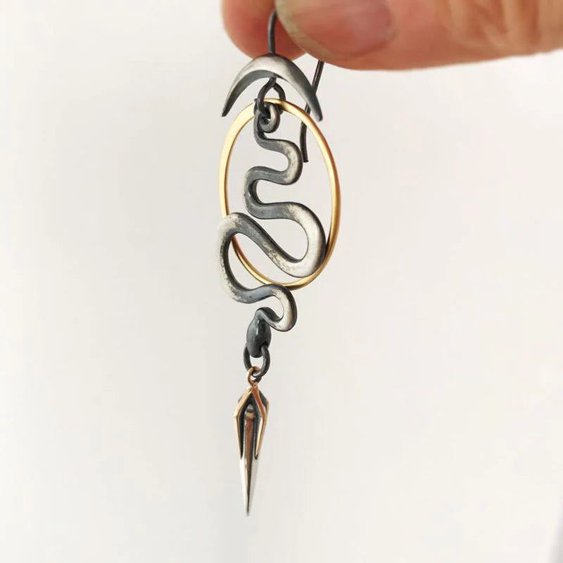 Irregular Geometric Spiral Earrings Serpentine-Mialla Jewelry