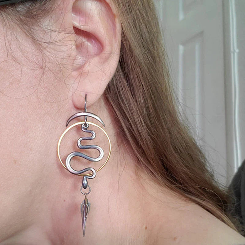 Irregular Geometric Spiral Earrings Serpentine-Mialla Jewelry