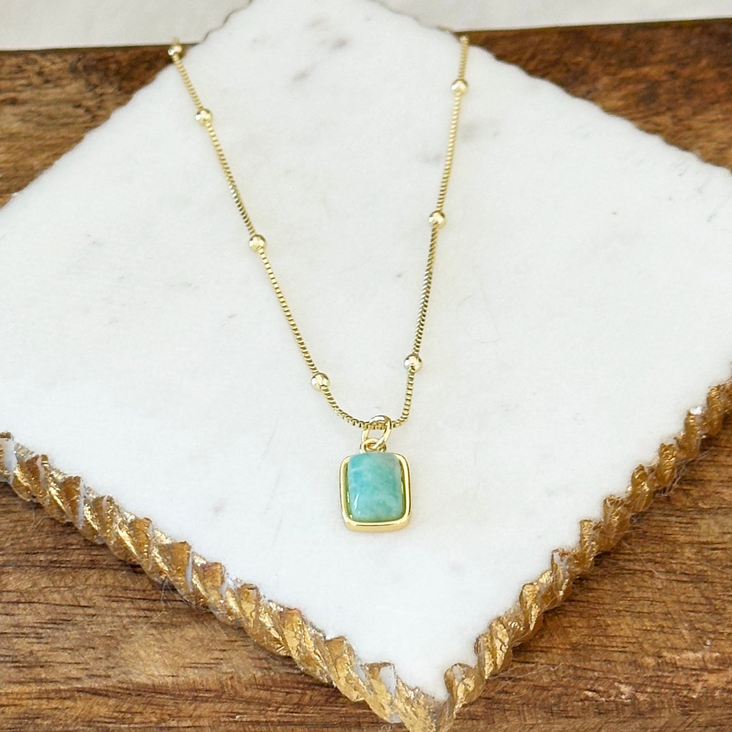 Briella Amazonite Gemstone Necklace-Mialla Jewelry