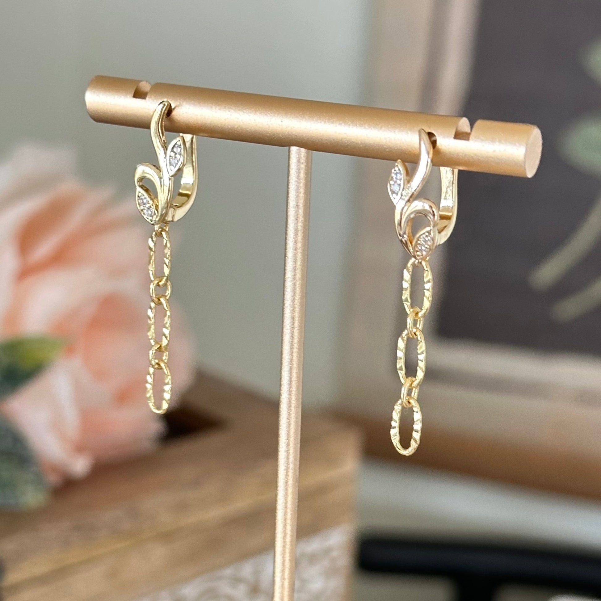 Fiore Sunburst Link Earrings-Mialla Jewelry