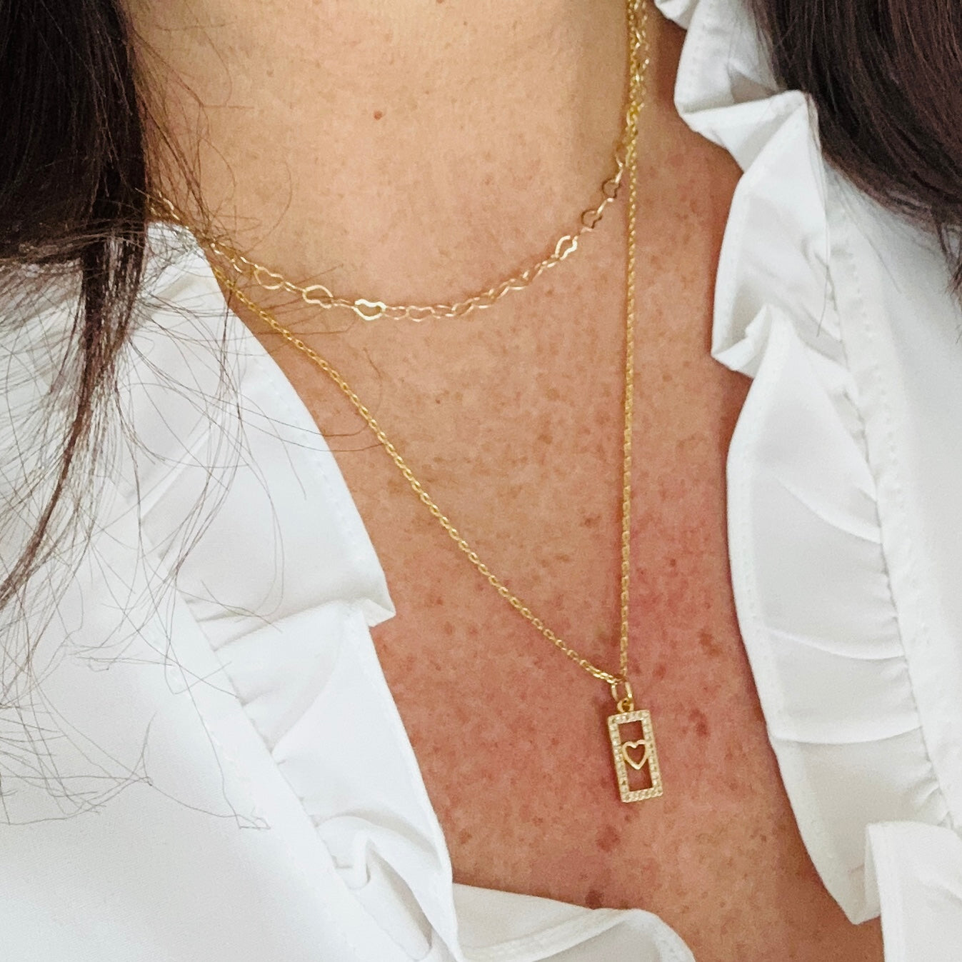 Carita Dainty Heart Tag Necklace-Mialla Jewelry