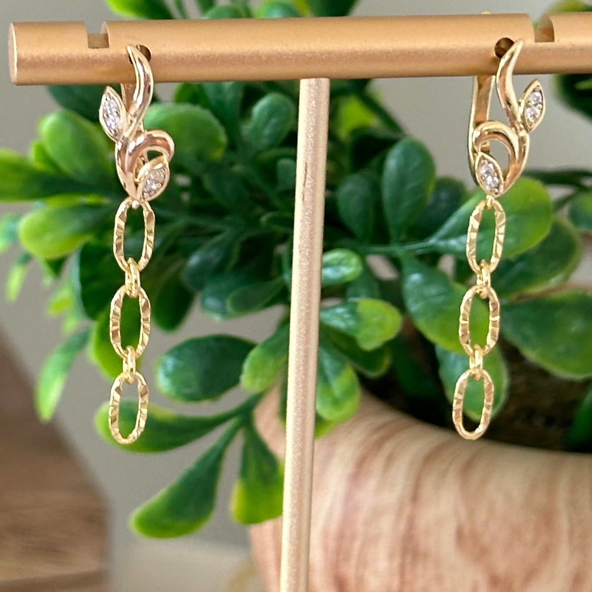 Fiore Sunburst Link Earrings-Mialla Jewelry