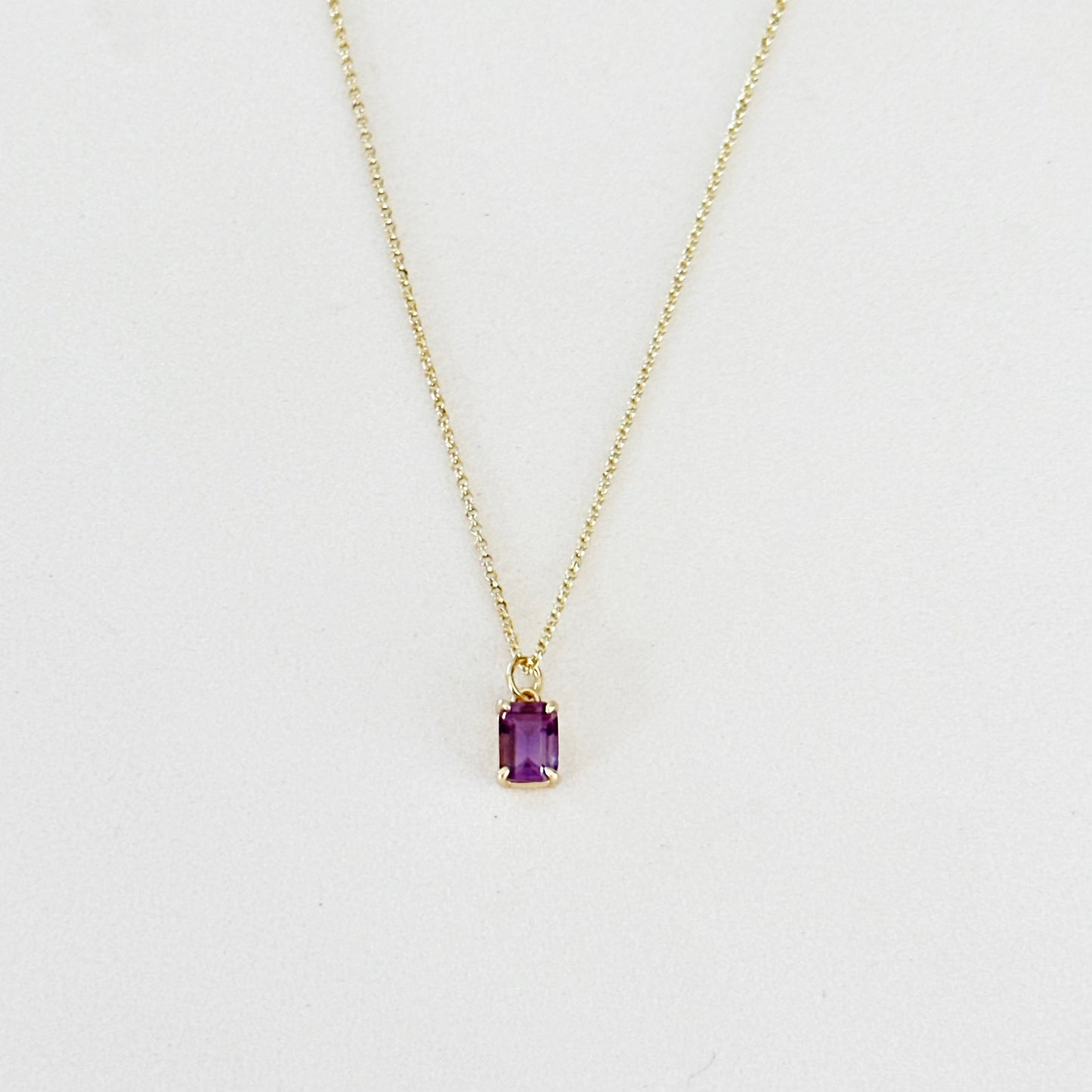 Violetta Amethyst Baguette Necklace-Mialla Jewelry