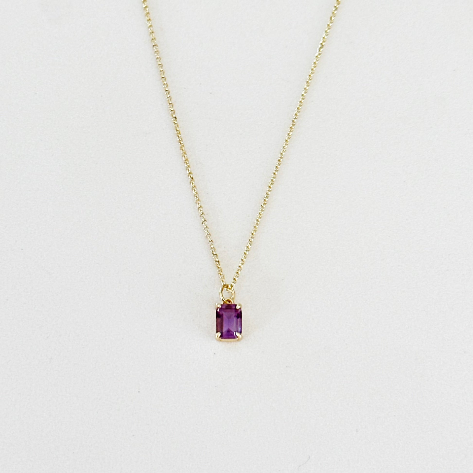 Violetta Amethyst Baguette Necklace-Mialla Jewelry