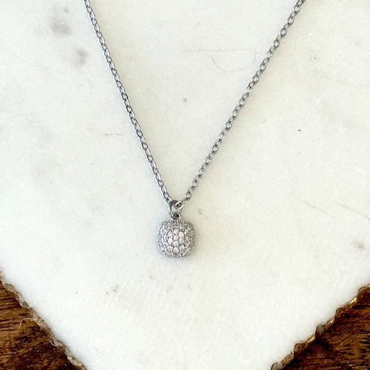 Tessa CZ Square Pendant Necklace-Mialla Jewelry