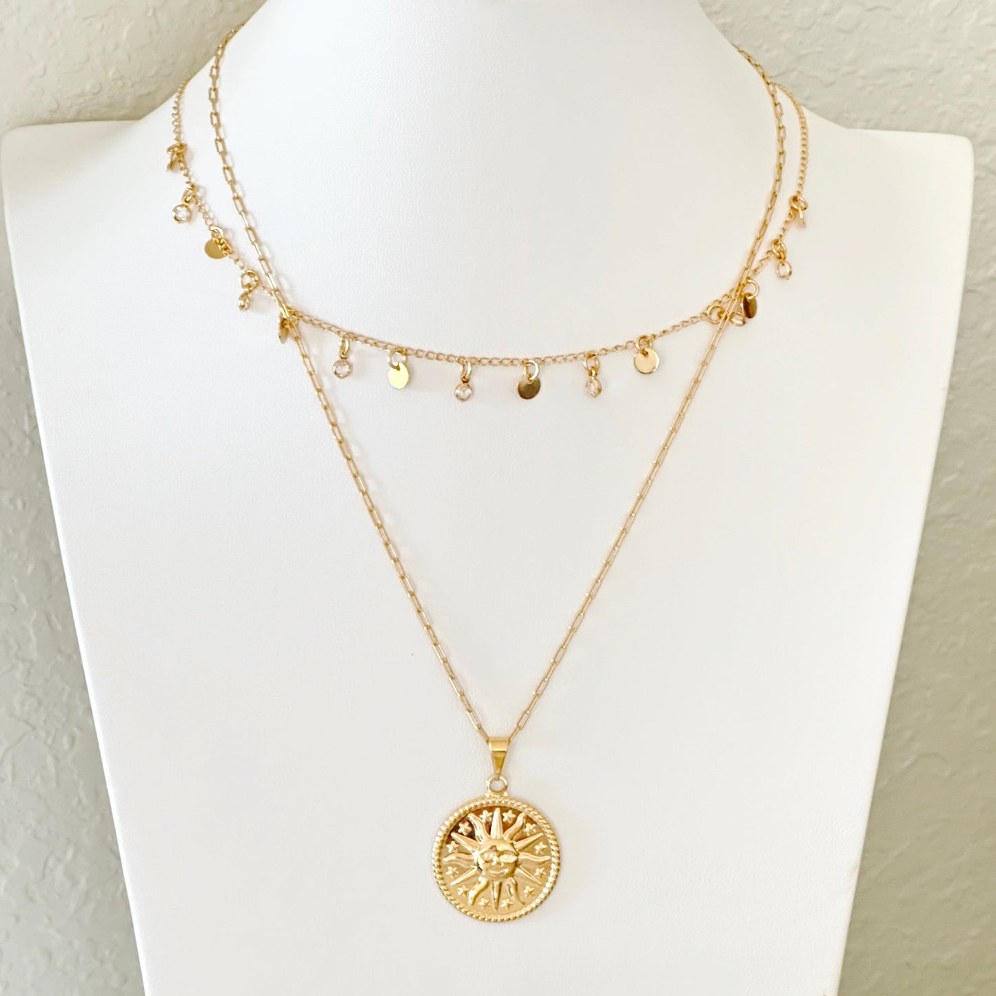 Elena Sun Medallion Pendant Necklace-Mialla Jewelry