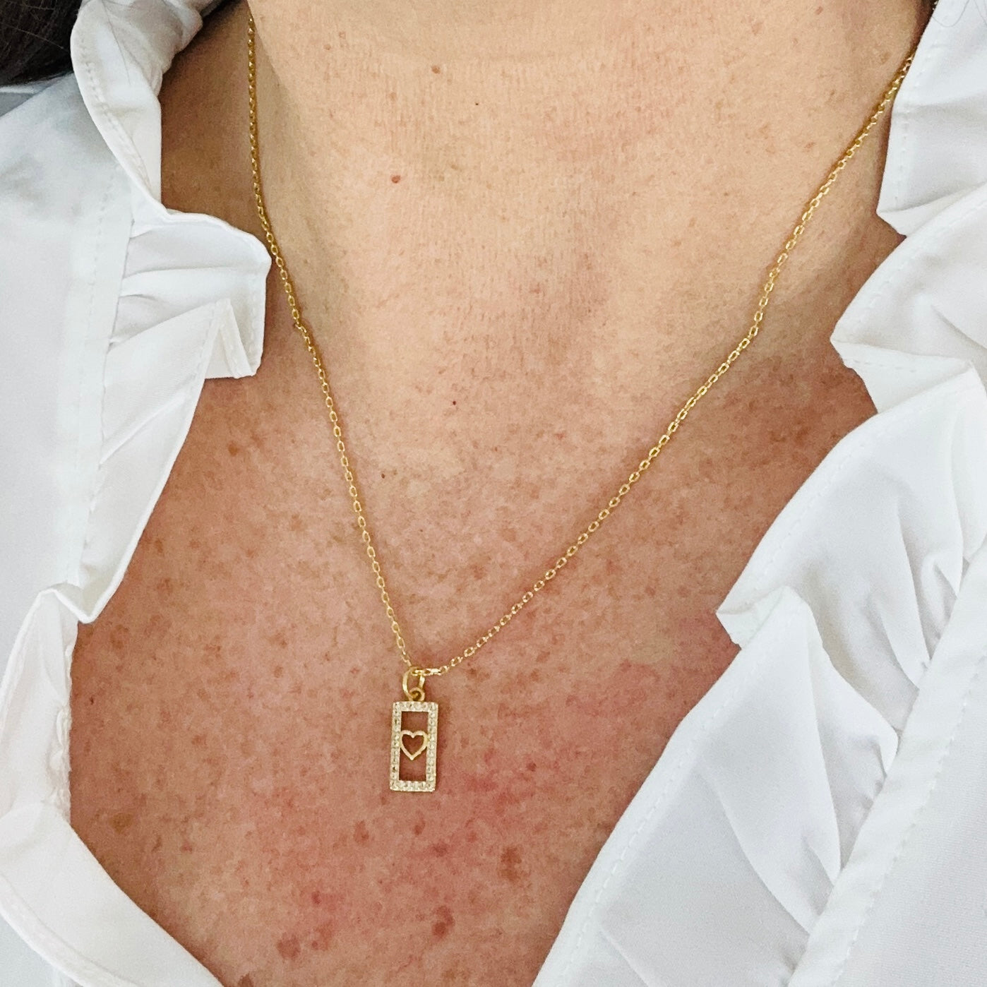 Carita Dainty Heart Tag Necklace-Mialla Jewelry