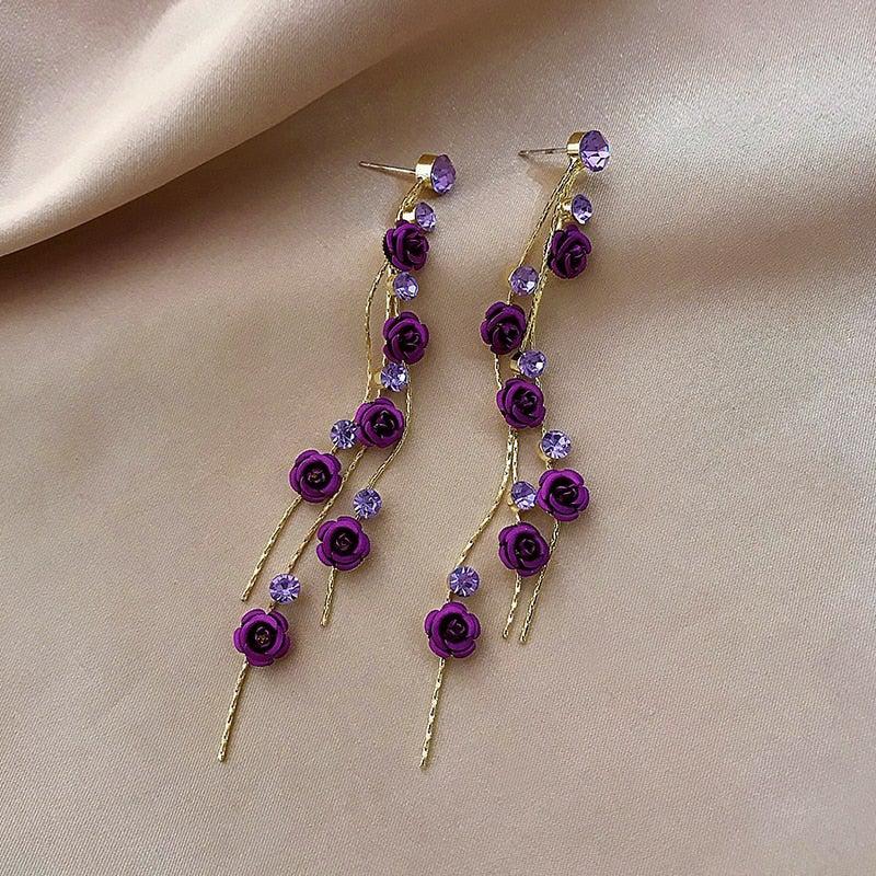 Rose Cascade Earrings-Mialla Jewelry