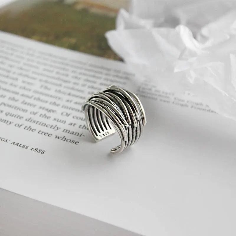 Adjustable silver layer ring-Mialla Jewelry