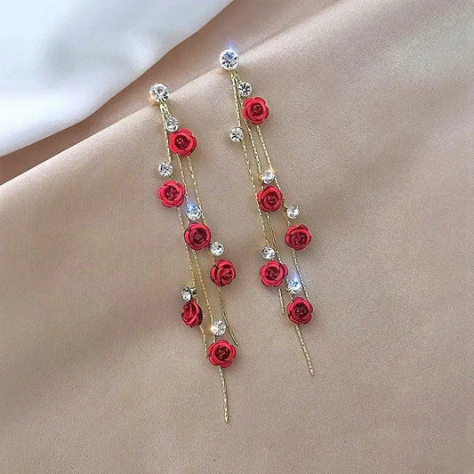 Rose Cascade Earrings-Mialla Jewelry