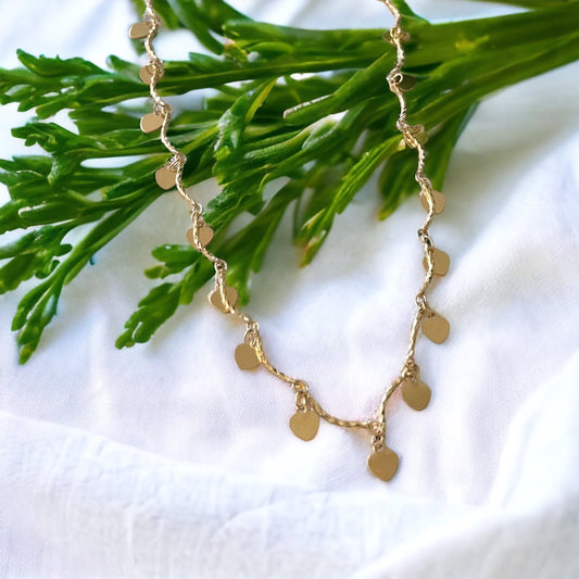 Melita Dangle Heart Choker Necklace-Mialla Jewelry