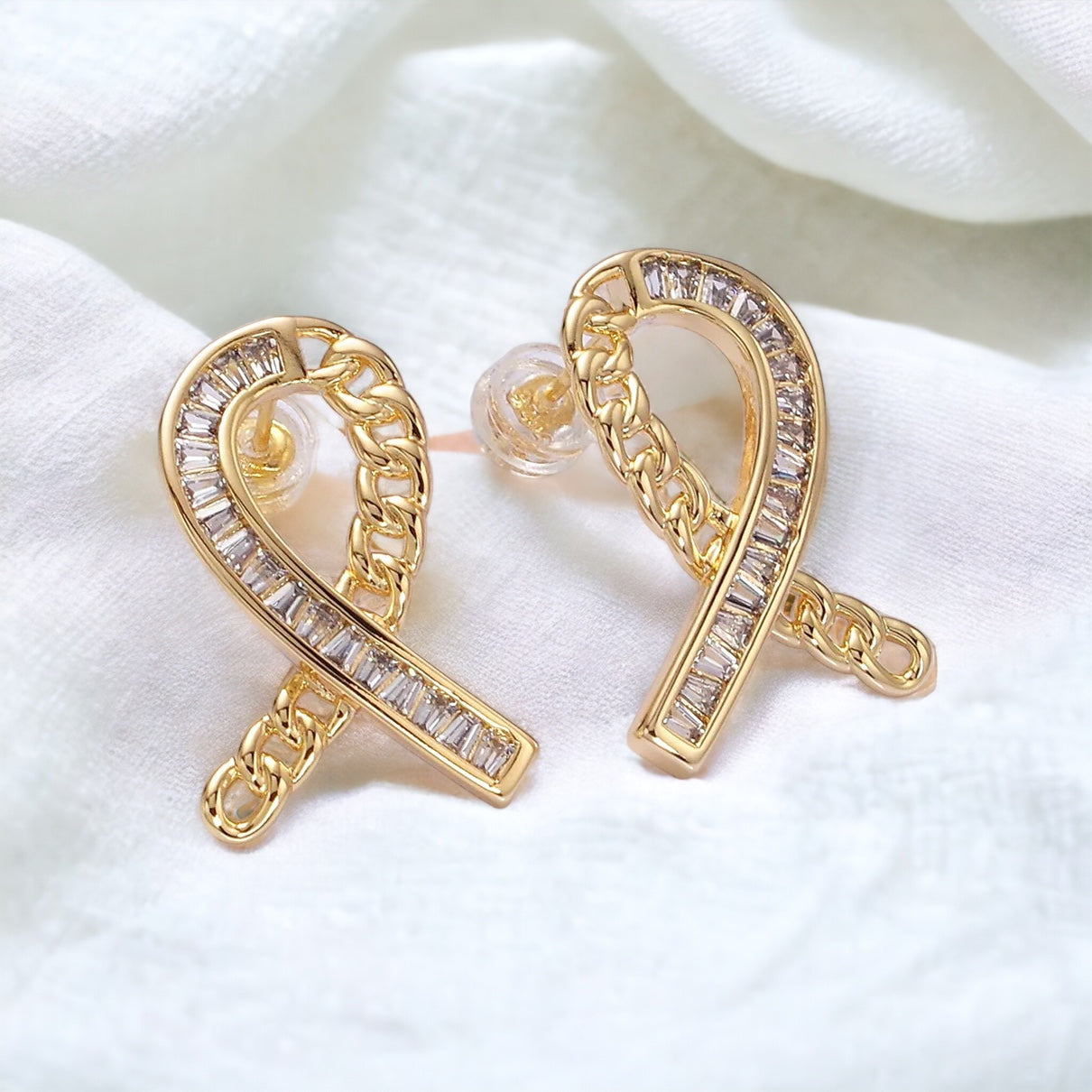 Cancer Awareness Ribbon Earrings - Gold or Silver-Mialla Jewelry