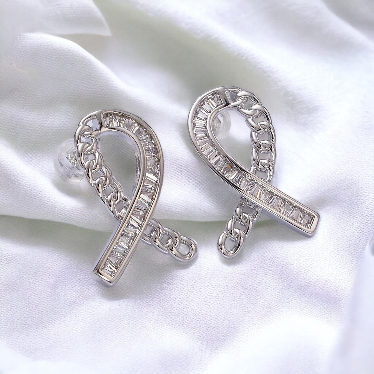 Cancer Awareness Ribbon Earrings - Gold or Silver-Mialla Jewelry