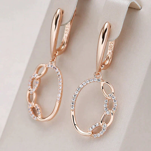 Elegant Earrings with Gold Zirconia-Mialla Jewelry