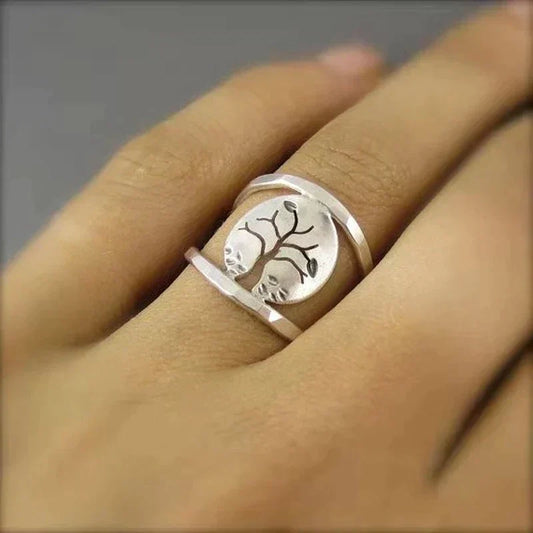 Tree of Life Adjustable Silver Ring-Mialla Jewelry